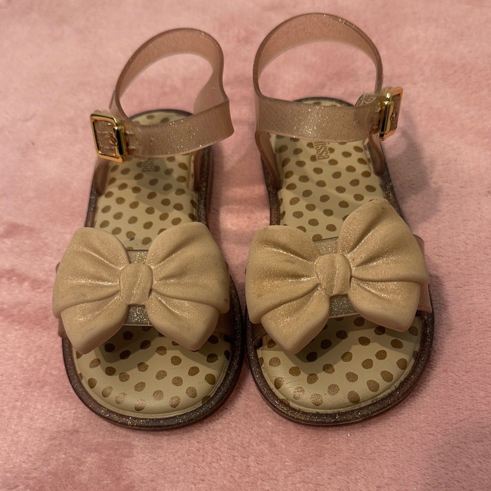 Mini Melissa Tan Sandals with Bow - Picture 3 of 4